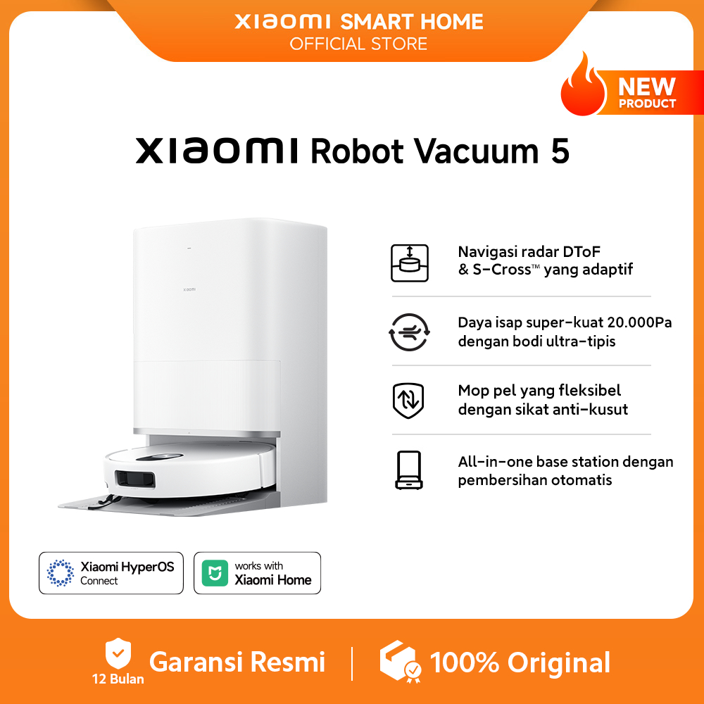 Foto Xiaomi Xiaomi Robot Vacuum 5 Navigasi Radar DToF & S